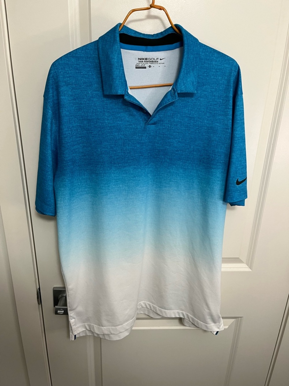 Nike Golf Dri-FitMen's Blue to White Ombre Polo Shirt in size M